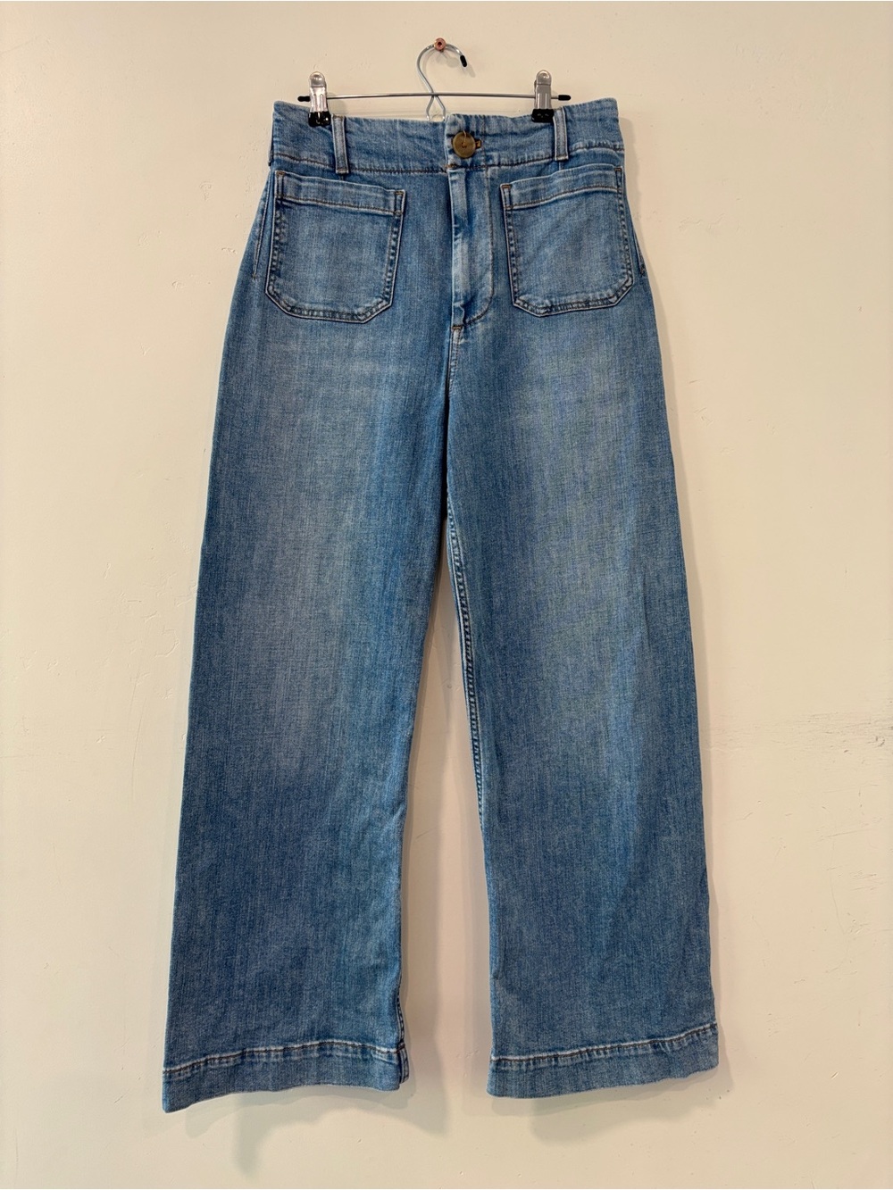 Maeve Anthropology The Colette Light Wash  cropped Wide Leg Women Size 29 tall